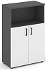 Офисный шкаф средний широкий (2 низких фасада, задняя стенка ЛДСП)