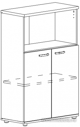 Офисный шкаф средний полузакрытый