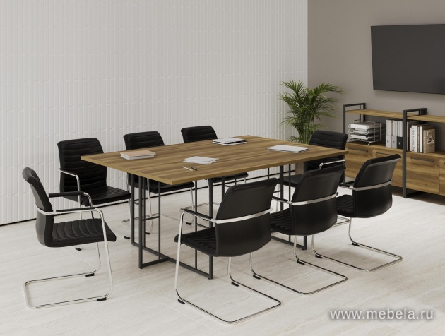 Стол для переговоров на металлических опорах