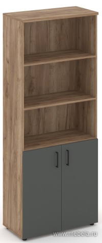 Офисный шкаф высокий широкий (2 низких фасада, задняя стенка ЛДСП