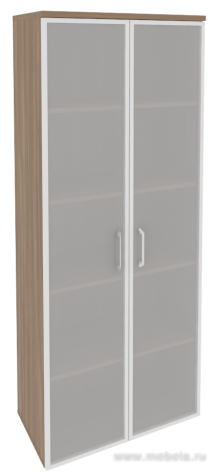 Офисный шкаф высокий широкий со стеклом в раме