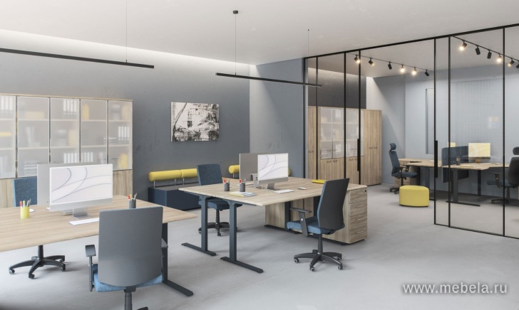 Стол письменный 100 на каркасе МL (2 скоса)