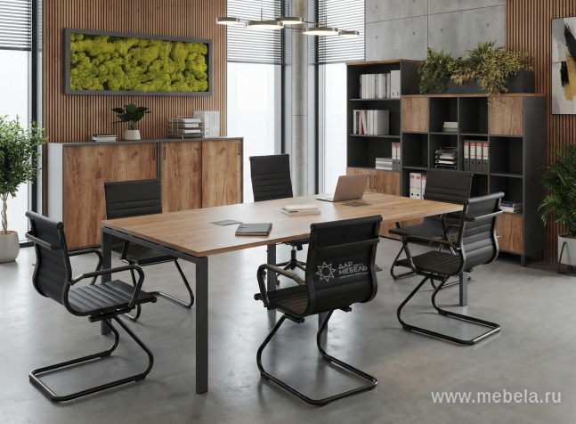 Стол переговорный на П-образных опорах 40х40