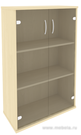 Офисный шкаф средний широкий со стеклом