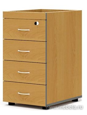 Тумба приставная с замком, 4 ящика (без топа!)