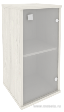 Офисный шкаф низкий узкий правый (со стеклом)