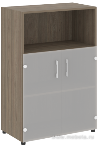 Офисный шкаф средний полузакрытый двери стекло