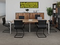 Стол переговорный на П-образных опорах 40х40