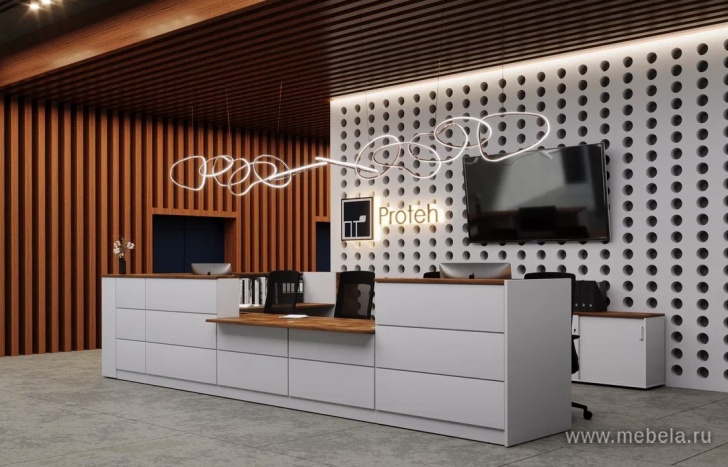 Стойка ресепшен прямая 100