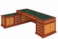 Стол руководителя 10 ящ. левый (кожаный бювар)