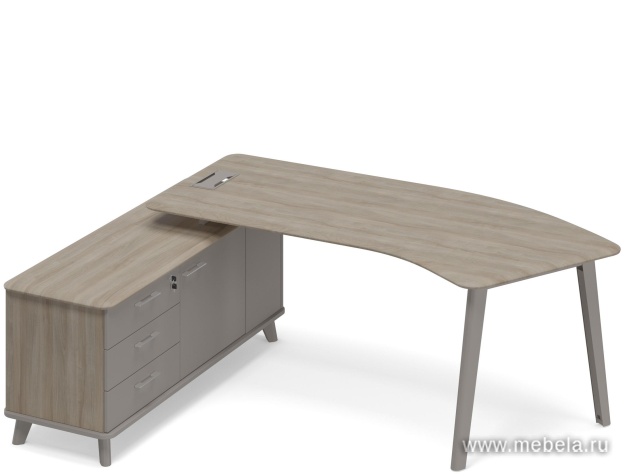 Стол эргономичный на опорной тумбе (тип 5) левый