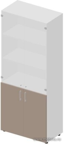Офисный шкаф для документов (белое матовое стекло)