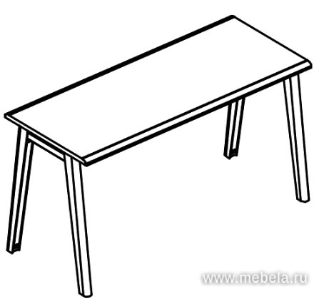 Стол на металлокаркасе МТ 2 скоса