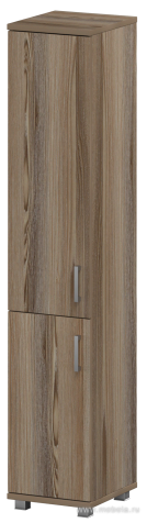 Офисный шкаф узкий высокий закрытый 2 двери (ЛДСП)