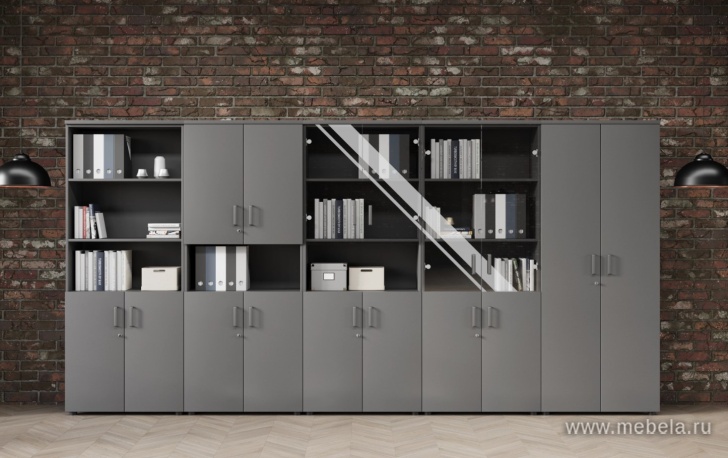 Офисный шкаф для документов средний со стеклом