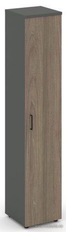 Офисный шкаф высокий узкий универсальный (1 высокий фасад ЛДСП)