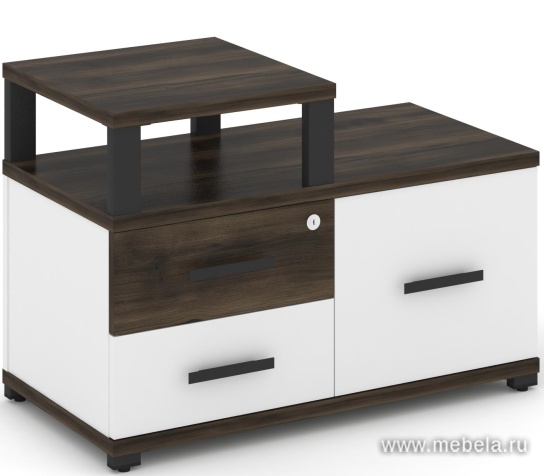 Тумба приставная широкая 2 ящика + 1 распашной фасад. С надставкой узкой.