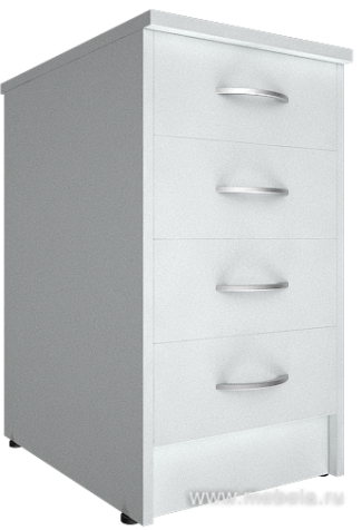 Приставная офисная тумба с замком, 4 ящика