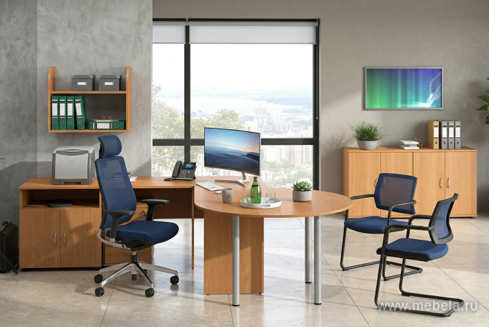 Офисный шкаф низкий полузакрытый