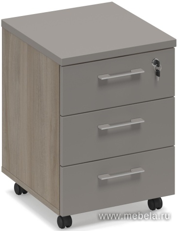 Тумба выкатная 3-ящичная с замком (топ ДСП)