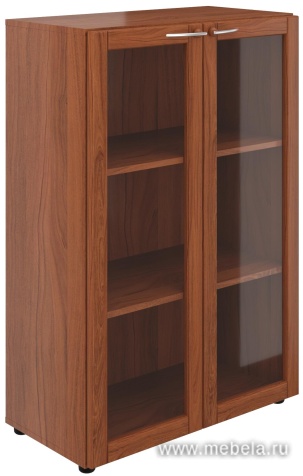 Офисный шкаф средний широкий со стеклом