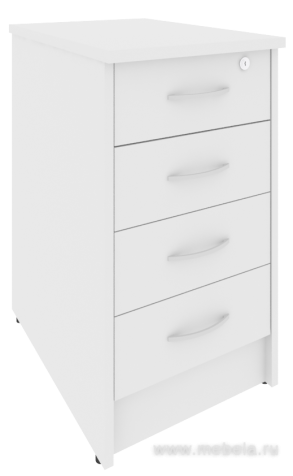 Приставная офисная тумба с замком, 4 ящика