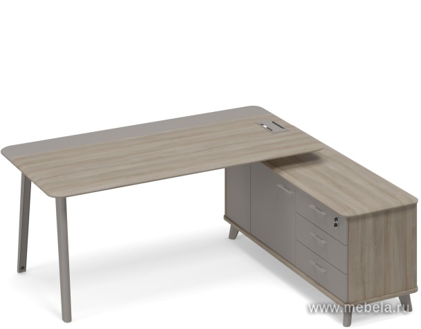 Стол на опорной тумбе (тип 1) правый