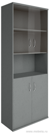 Офисный шкаф высокий широкий со стеклом