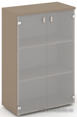 Офисный шкаф средний широкий (двери матовое стекло)