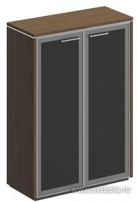 Офисный шкаф для документов средний со стеклянными дверями