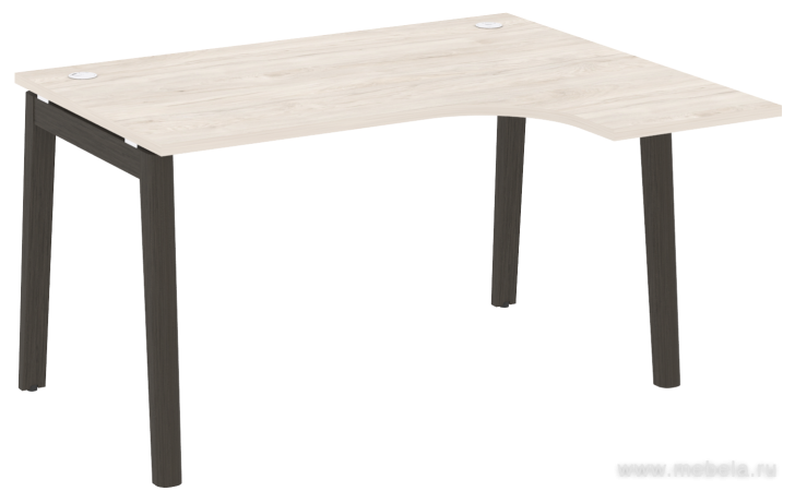 Стол эргономичный правый, опоры - массив дерева